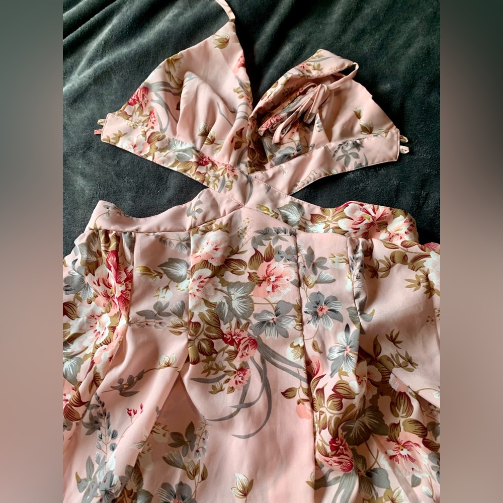 Blush floral maxi dress